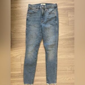 Madewell 10 inch high rise skinny distressed denim jeans